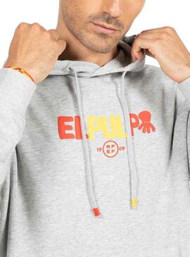 Sudadera El Pulpo Lettering RFEF Gris Para Hombre