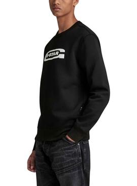 Sudadera G-Star Old School Logo Negro Para Hombre