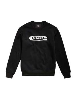 Sudadera G-Star Old School Logo Negro Para Hombre