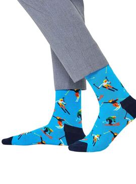 Calcetines Happy Socks Skiing Azul Para Hombre