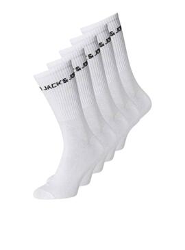 Pack 5 Calcetines Jack And Jones Logo Blanco Niño