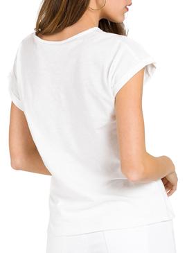 Camiseta Naf Naf Aime Blanco Mujer