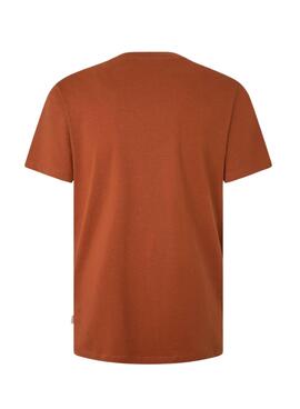 Camiseta Pepe Jeans Kenelm Naranja Para Hombre