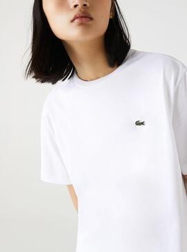 Camiseta Lacoste Oversized Blanco para Mujer