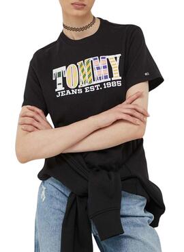 Camiseta Tommy Jeans Classic Luxe 2 Negro Mujer