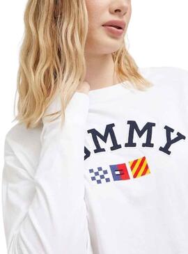 Camiseta Tommy Jeans Archive Blanco para Mujer