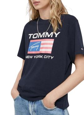 Camiseta Tommy Jeans Modern Prep Marino para Mujer