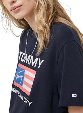 Camiseta Tommy Jeans Modern Prep Marino para Mujer