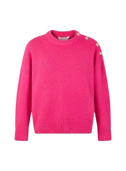 Jersey Naf Naf Botones Fucsia para Mujer