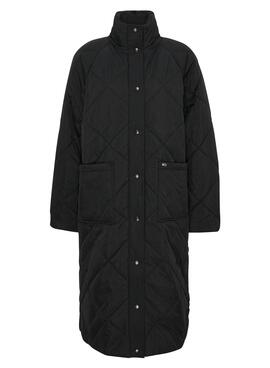 Abrigo Tommy Jeans Acochado Diamond Negro Mujer