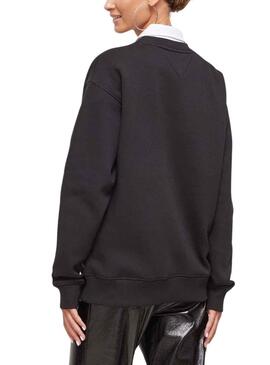 Sudadera Tommy Jeans Luxe Atlethic Negro Mujer