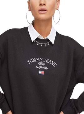 Sudadera Tommy Jeans Luxe Atlethic Negro Mujer