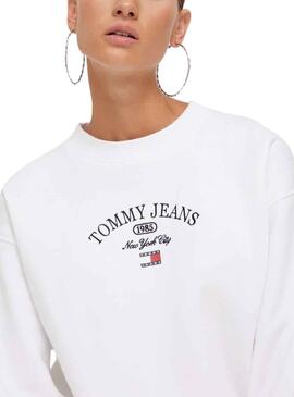 Sudadera Tommy Jeans Luxe Atlethic Blanco Mujer