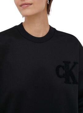 Sudadera Calvin Klein Chenille Negro para Mujer