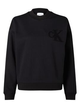 Sudadera Calvin Klein Chenille Negro para Mujer