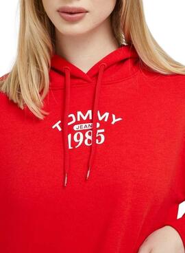 Sudadera Tommy Jeans Relaxed Essential Rojo Mujer