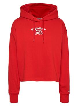 Sudadera Tommy Jeans Relaxed Essential Rojo Mujer