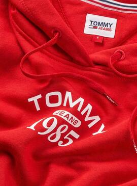 Sudadera Tommy Jeans Relaxed Essential Rojo Mujer