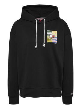 Sudadera Tommy Jeans Relaxed Luxe Negro Mujer