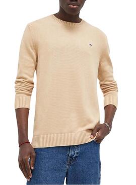 Jersey Tommy Jeans Essential Crew Beige Hombre