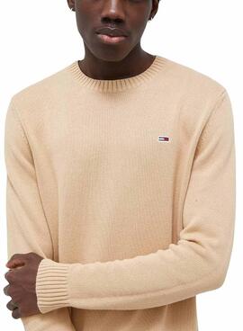 Jersey Tommy Jeans Essential Crew Beige Hombre