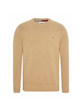 Jersey Tommy Jeans Essential Crew Beige Hombre