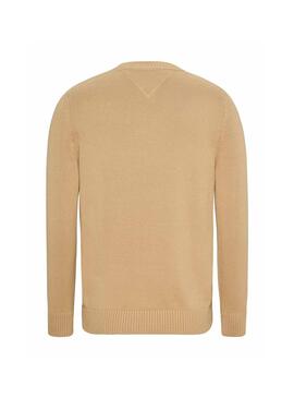 Jersey Tommy Jeans Essential Crew Beige Hombre