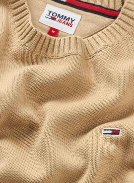 Jersey Tommy Jeans Essential Crew Beige Hombre