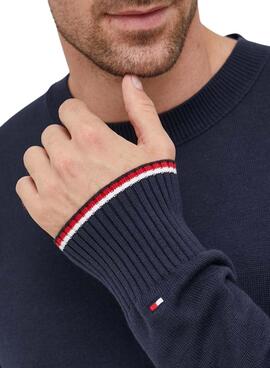 Jersey Tommy Hilfiger Embro Crew Marino Hombre