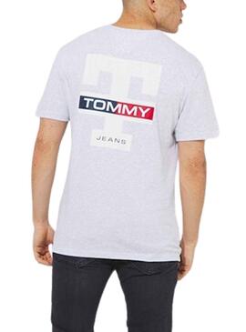 Camiseta Tommy Jeans Letterman Gris para Hombre