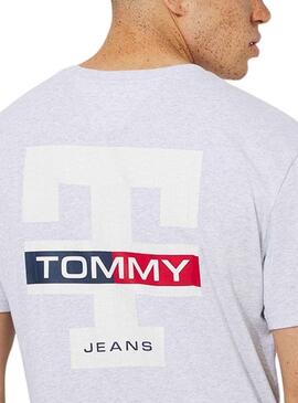 Camiseta Tommy Jeans Letterman Gris para Hombre