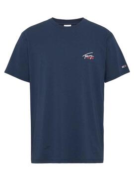 Camiseta Tommy Jeans Small Flag Marino Hombre