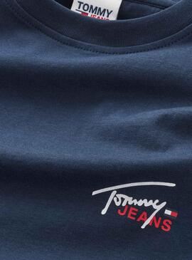 Camiseta Tommy Jeans Small Flag Marino Hombre