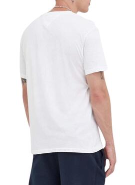 Camiseta Tommy Jeans Small Flag Blanco Hombre
