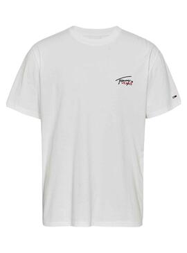 Camiseta Tommy Jeans Small Flag Blanco Hombre