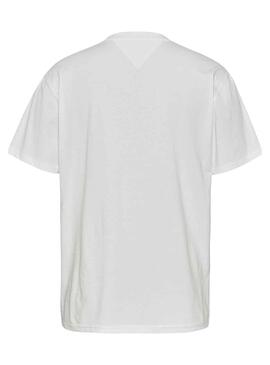 Camiseta Tommy Jeans Small Flag Blanco Hombre