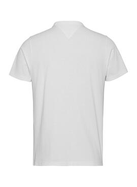 Camiseta Tommy Jeans Linear Block Blanco Hombre
