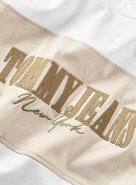 Camiseta Tommy Jeans Linear Block Blanco Hombre