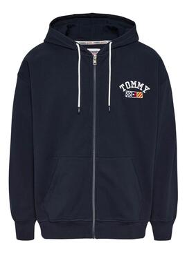 Sudadera Tommy Jeans Zip Marino para Hombre