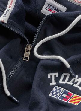 Sudadera Tommy Jeans Zip Marino para Hombre