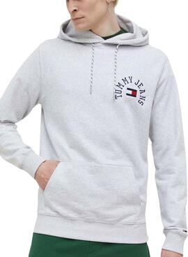 Sudadera Tommy Jeans Arched Gris para Hombre