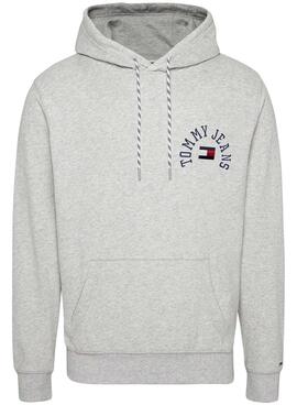 Sudadera Tommy Jeans Arched Gris para Hombre