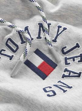 Sudadera Tommy Jeans Arched Gris para Hombre