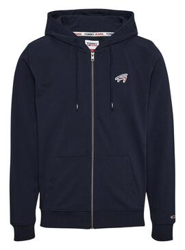 Sudadera Tommy Jeans Signature Zip Marino Hombre