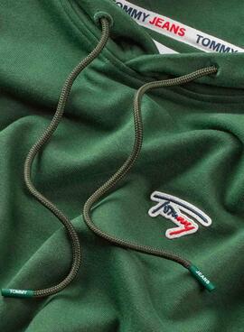 Sudadera Tommy Jeans Signature Verde para Hombre