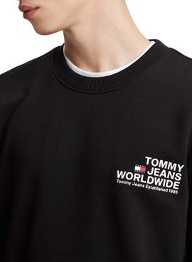 Sudadera Tommy Jeans Entry Graphic Negro Hombre