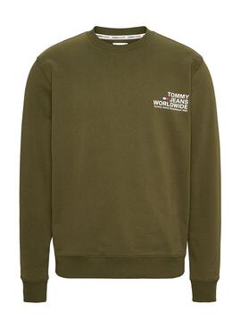 Sudadera Tommy Jeans Entry Graphic Verde Hombre