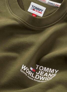 Sudadera Tommy Jeans Entry Graphic Verde Hombre