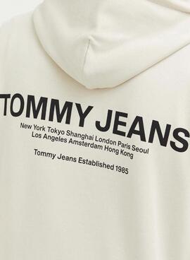 Sudadera Tommy Jeans Graphic Hoodie Beige