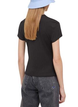 Camiseta Tommy Jeans Essential Logo Negro Mujer